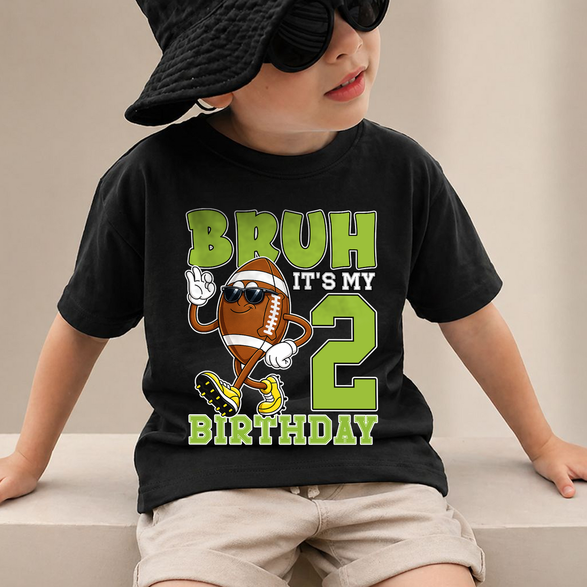 Personalized Football Player Birthday Shirt for Boys, 2nd Birthday — product view 2