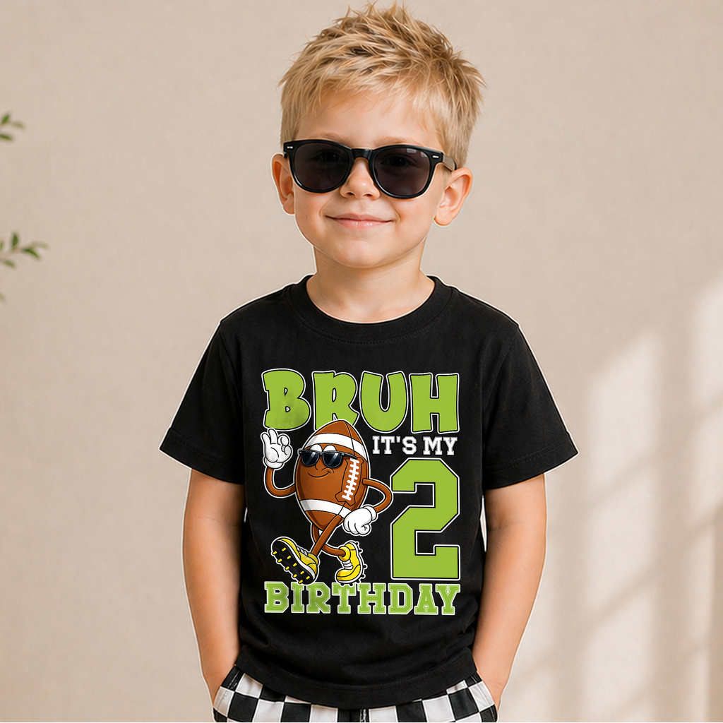Personalized Football Player Birthday Shirt for Boys, 2nd Birthday — product view 6
