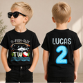 Boys Personalized O-Fish-Ally Two 2nd Birthday Shirt — product view 1