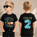 Personalized Fishing 2nd Birthday Shirt Boy, O-Fish-Ally Two — product view 1