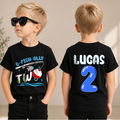 Custom Name Fishing 2nd Birthday Shirt Boy, O-Fish-Ally Two — product view 1
