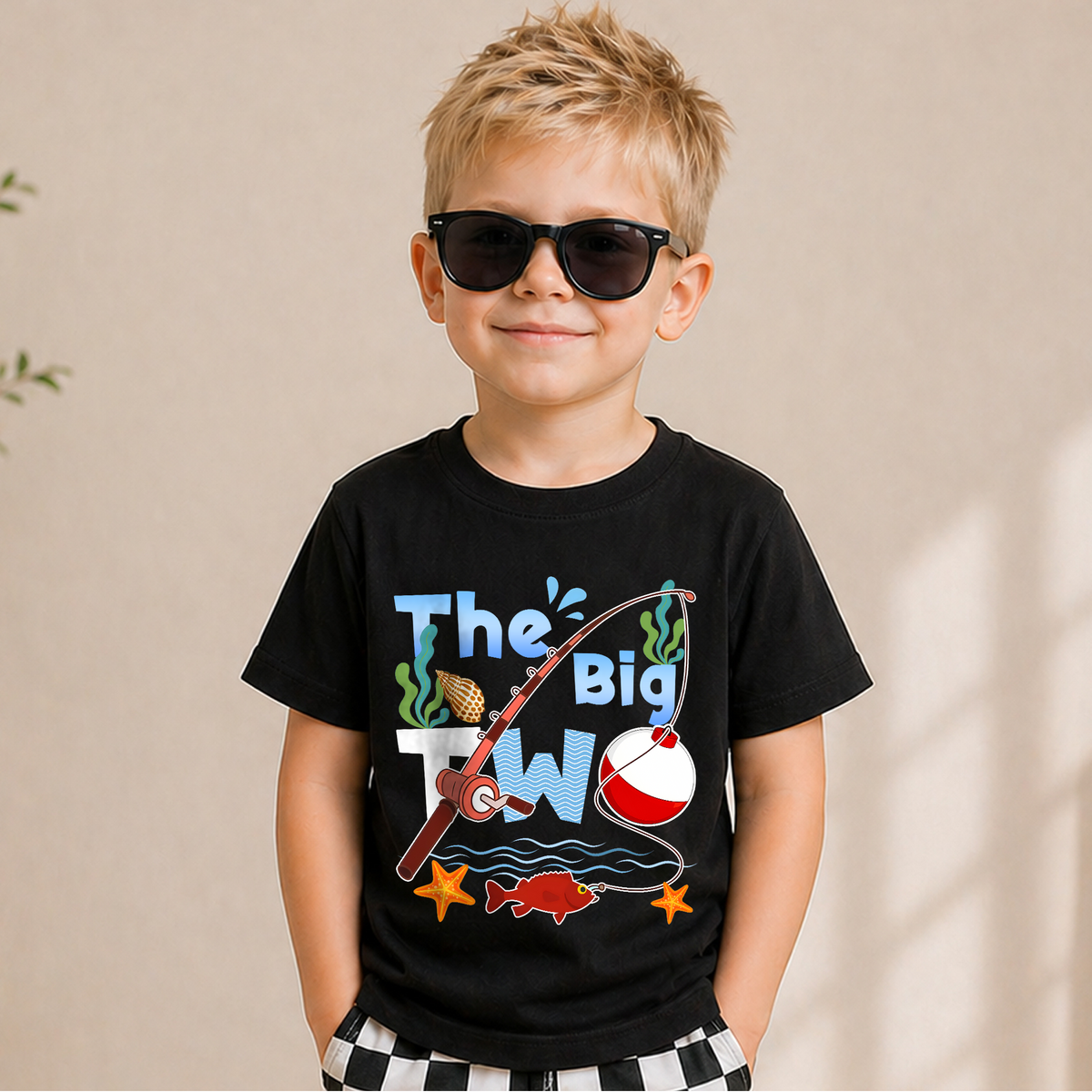 Toddler Personalized Fishing 2nd Birthday Shirt, Little Fisherman — product view 6