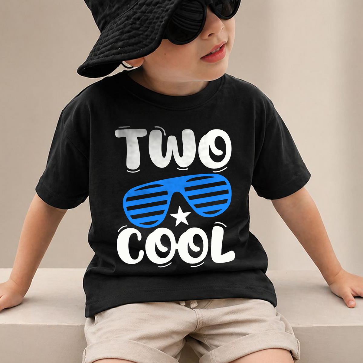 Boys Custom Cool Kid 2nd Birthday Shirt Boy, TWO COOL — product view 2