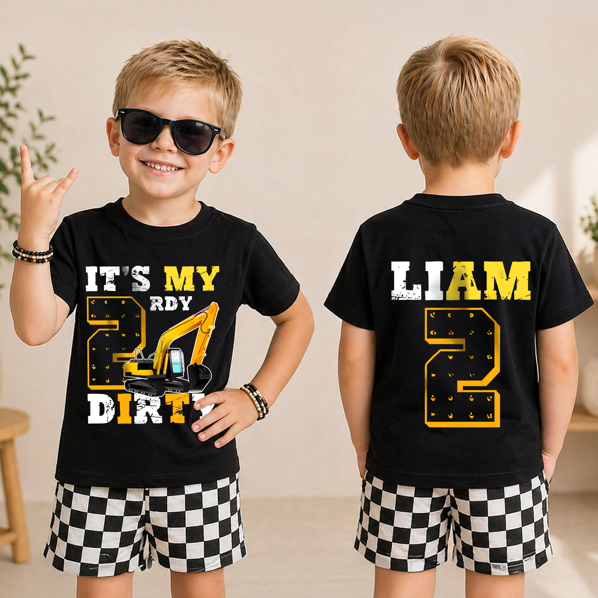 Boys Personalized I'm 2 and Digging It Birthday Outfit Boy — product view 3