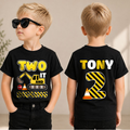 Personalized Two and Digging It 2nd Birthday Shirt, Construction Truck — product view 1