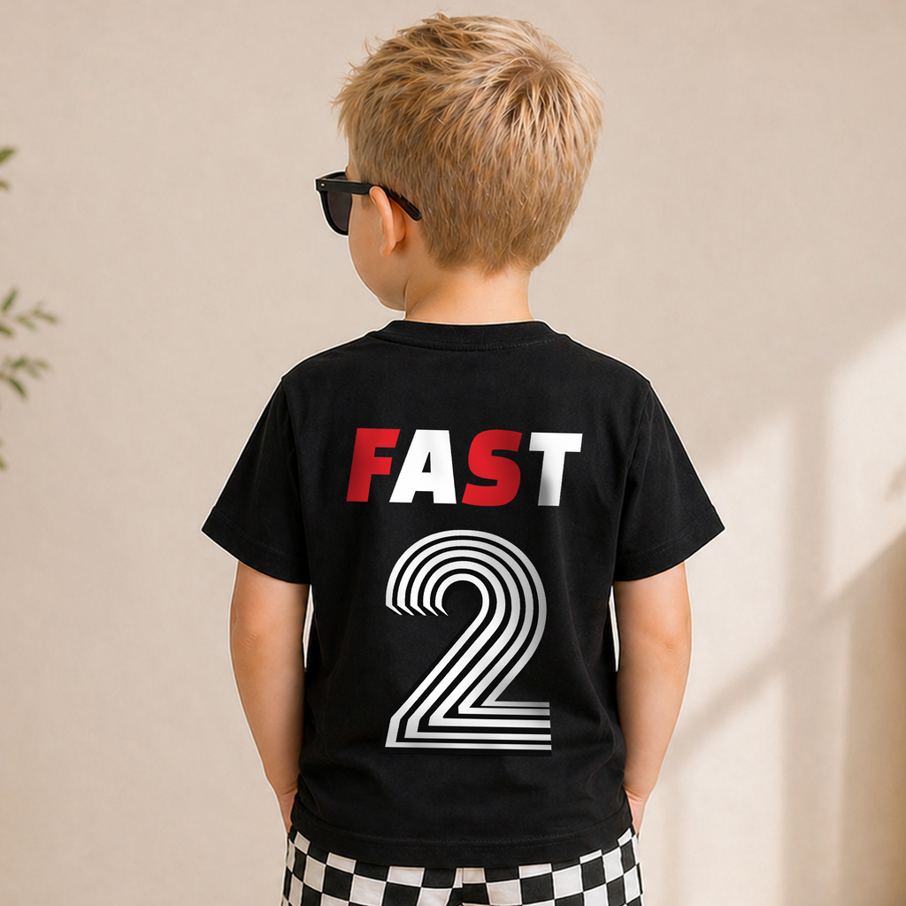 Custom Name Racing Birthday Boy Shirt 2, TWO FAST — product view 6