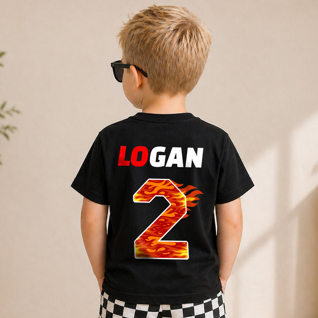 Custom Racing Birthday Boy Shirt 2, TWO FAST — product view 6