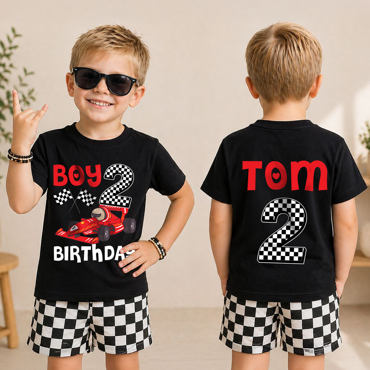 Personalized TWO FAST Birthday Outfit Boy, Racing — product view 3