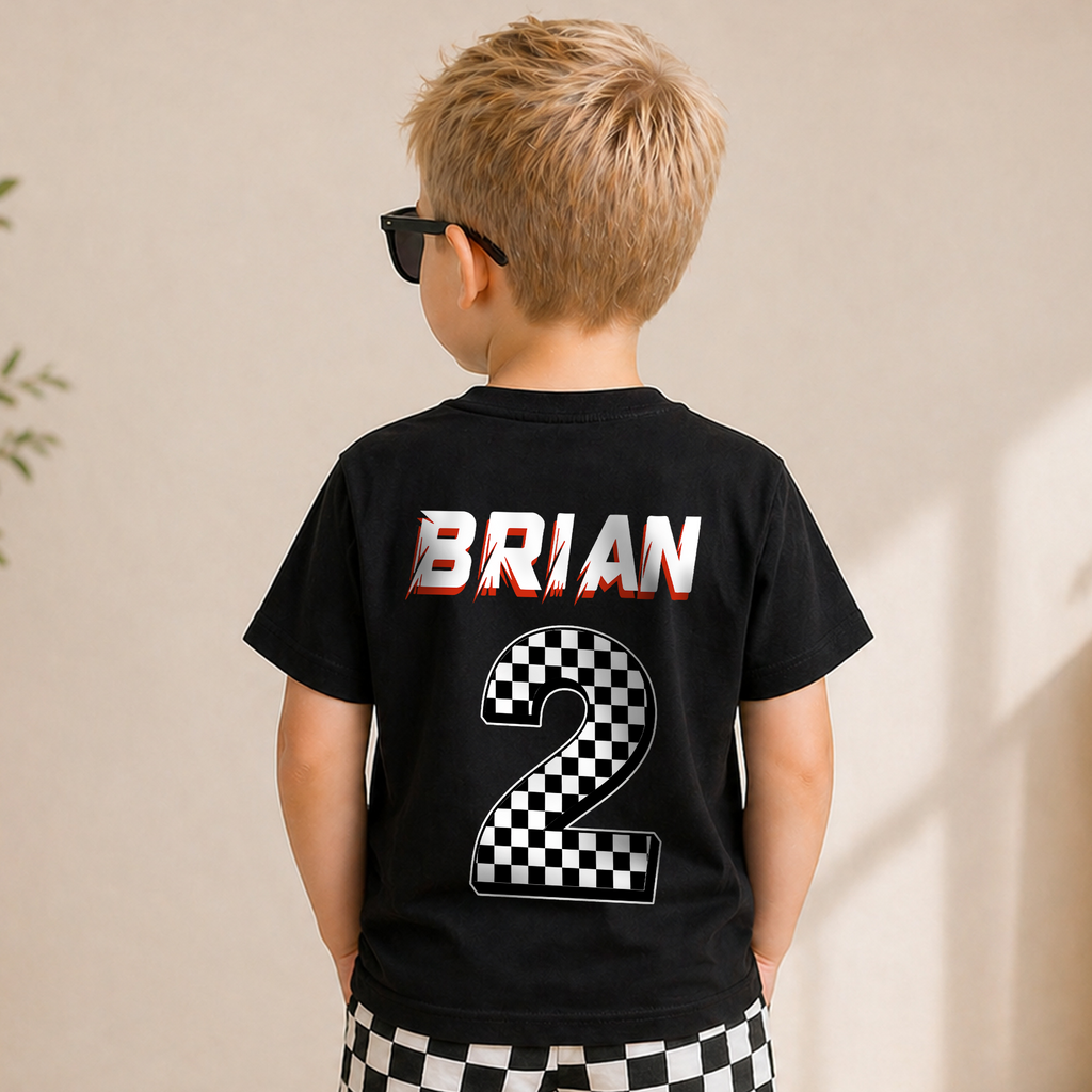 Custom Name TWO FAST Birthday Outfit Boy, Racing — product view 6