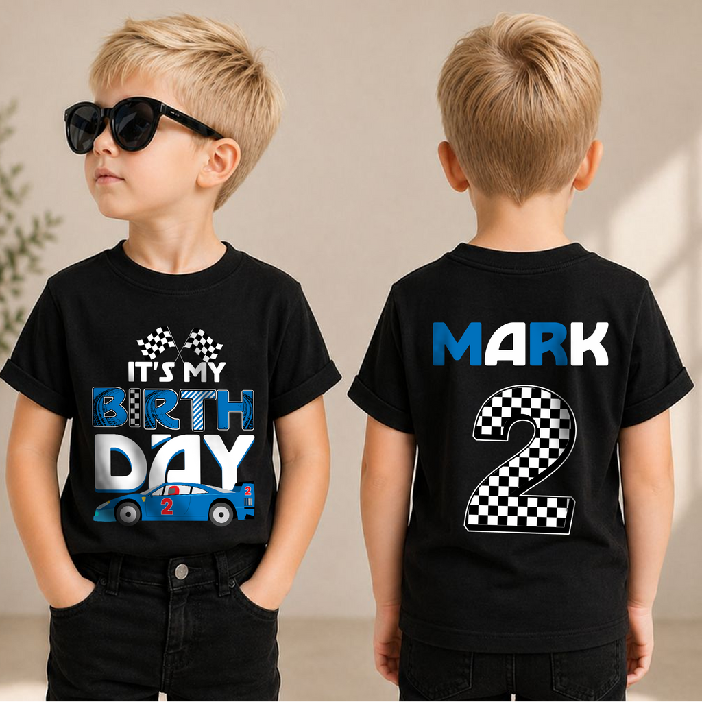 Custom TWO FAST Birthday Outfit Boy, Racing — product view 1