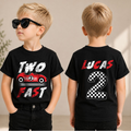 Boys Custom TWO FAST Birthday Outfit Boy, Racing — product view 1