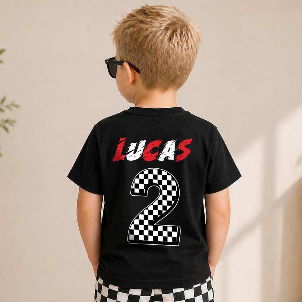 Boys Custom TWO FAST Birthday Outfit Boy, Racing — product view 6