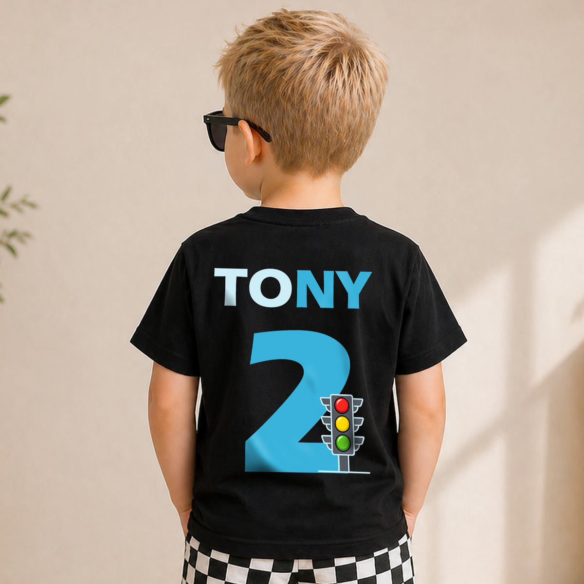Boys Custom Train 2nd Birthday Shirt Boy, Choo Choo Two Two — product view 6