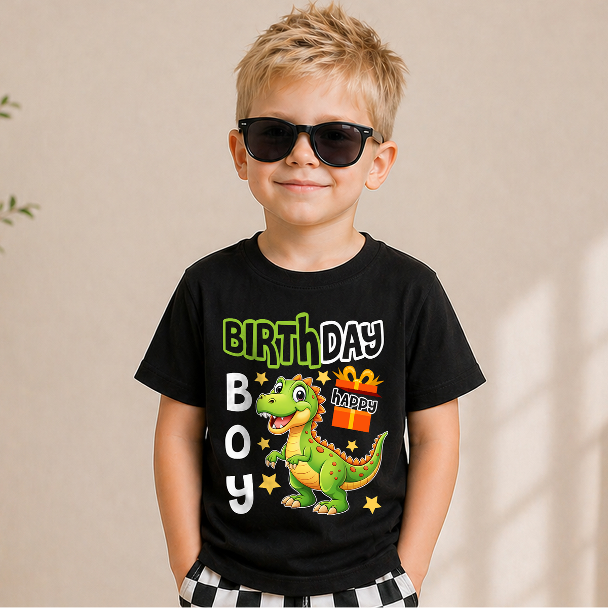 Personalized Two Rex 2nd Birthday Shirt for Boys, T-Rex — product view 5