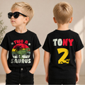 Custom Name Two-A Saurus 2nd Birthday Shirt for Boys, T-Rex — product view 1