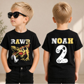 Custom Rawr I'm 2 2nd Birthday Shirt for Boys, T-Rex — product view 1