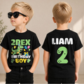 Boys Custom Two Rex 2nd Birthday Shirt for Boys, T-Rex — product view 1