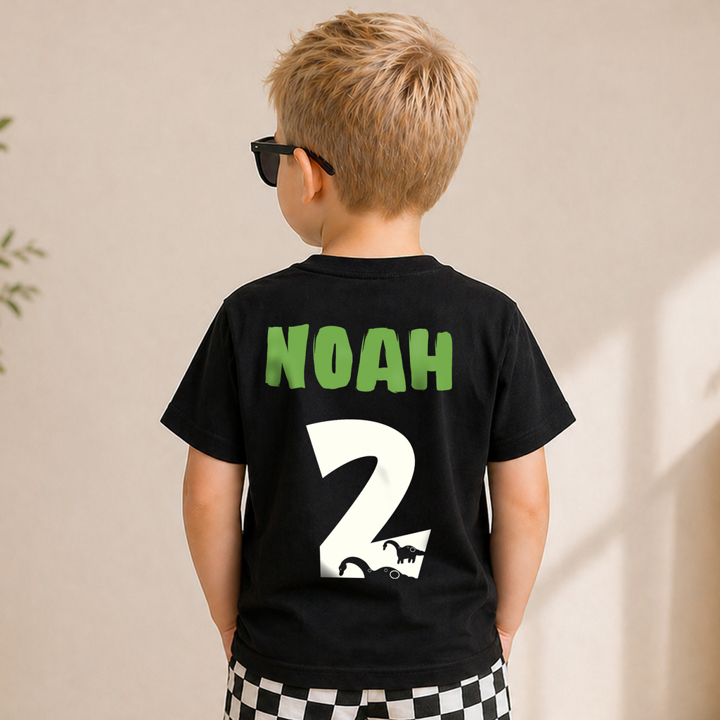 Personalized T-Rex 2nd Birthday Shirt Boy, Two Rex — product view 6