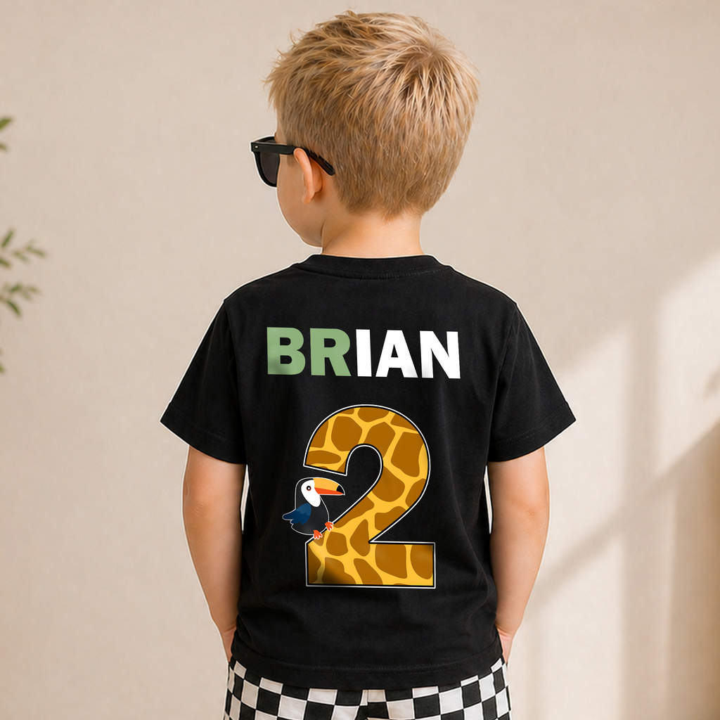Personalized Wild 2nd Birthday Shirt Boy, Born Two Be Wild — product view 6