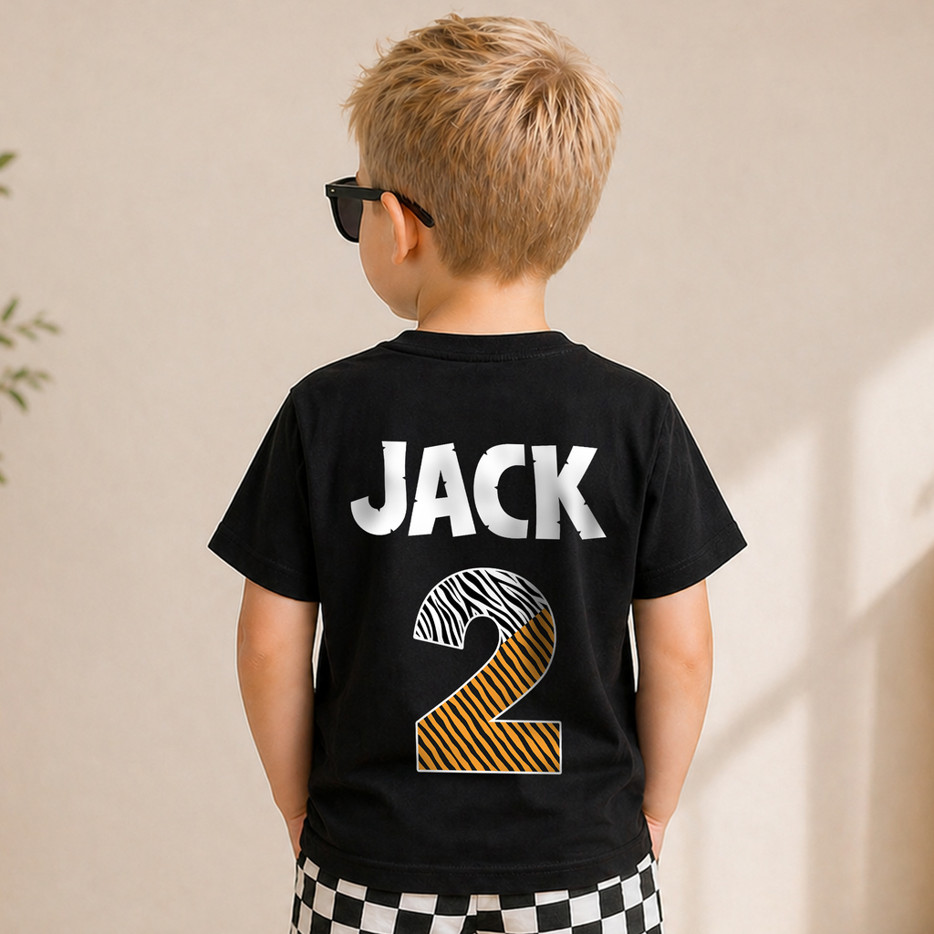 Custom Name Wild 2nd Birthday Shirt Boy, Born Two Be Wild — product view 6