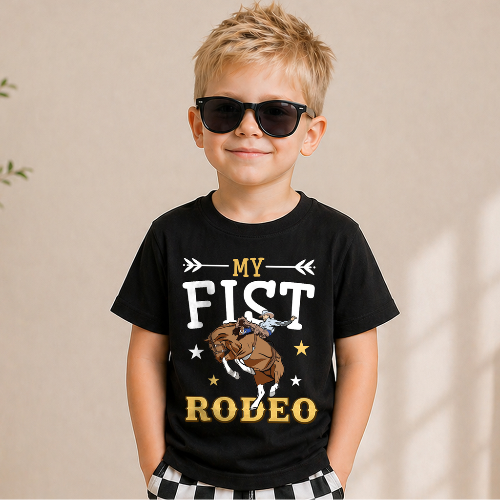 Custom Name Cowboy 2nd Birthday Shirt Boy, My First Rodeo — product view 5