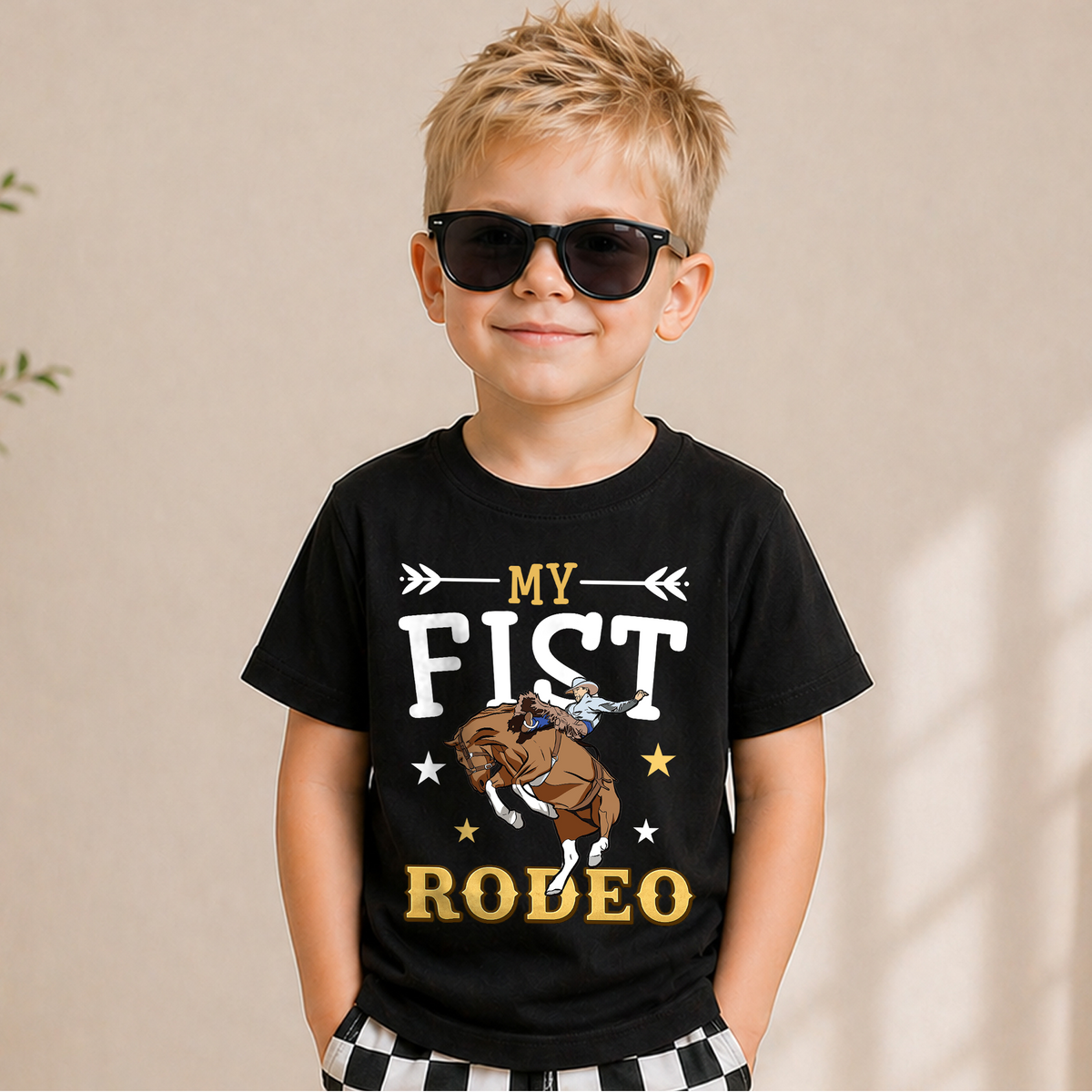 Custom Name Cowboy 2nd Birthday Shirt Boy, My First Rodeo — product view 5