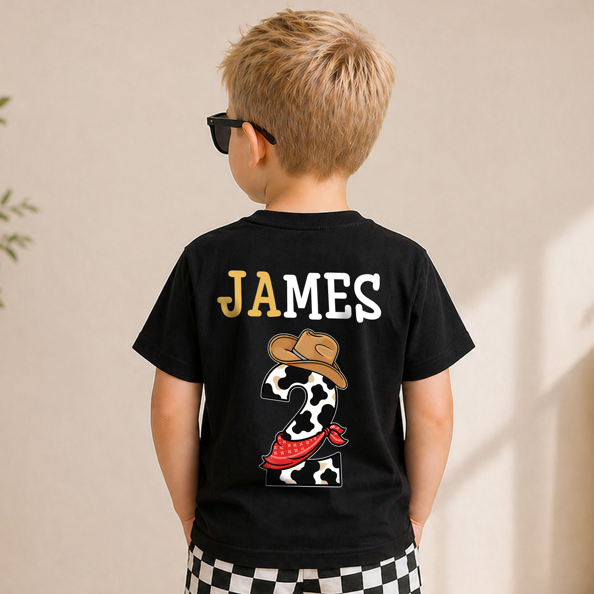 Custom Name Cowboy 2nd Birthday Shirt Boy, My First Rodeo — product view 6