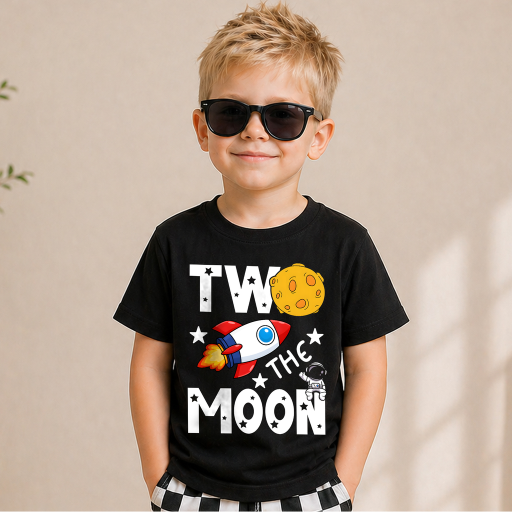 Boys Custom Space Birthday Boy Shirt — product view 1