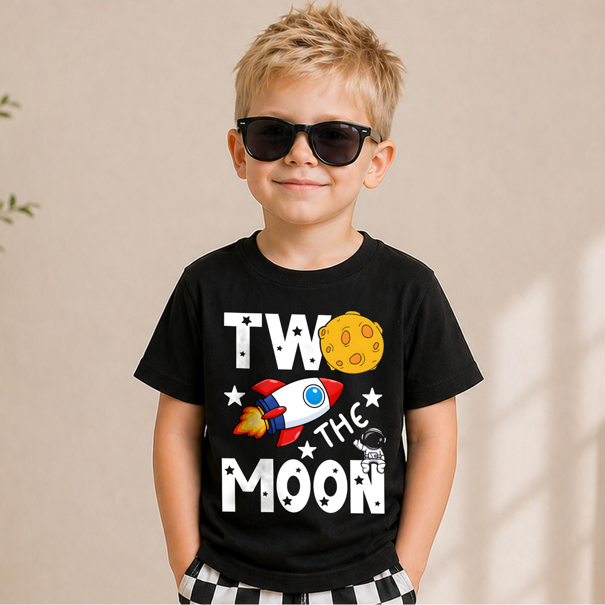 Boys Custom Space Birthday Boy Shirt — product view 1