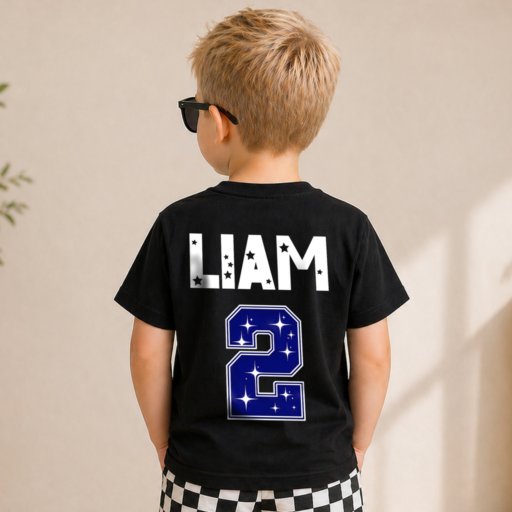 Boys Custom Space Birthday Boy Shirt — product view 2