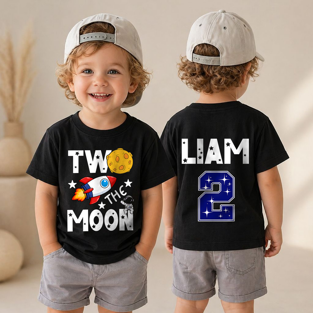 Boys Custom Space Birthday Boy Shirt — product view 6