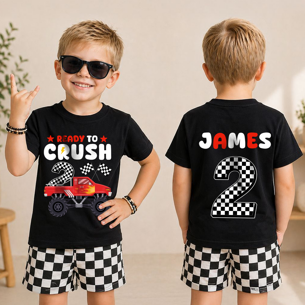 Toddler Personalized I'm Ready To Crush Birthday Outfit — product view 3