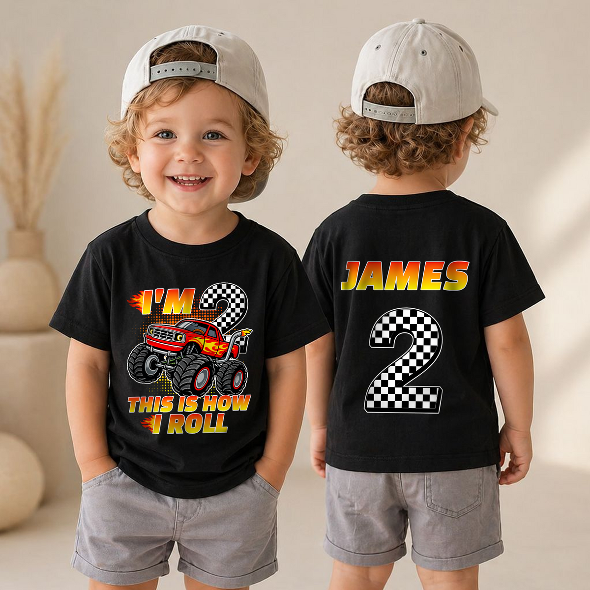 Boys Personalized This Is How I Roll Birthday Outfit Boy — product view 4