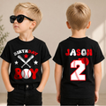 Boys Custom Baseball 2nd Birthday Shirt Boy, Little Slugger — product view 1