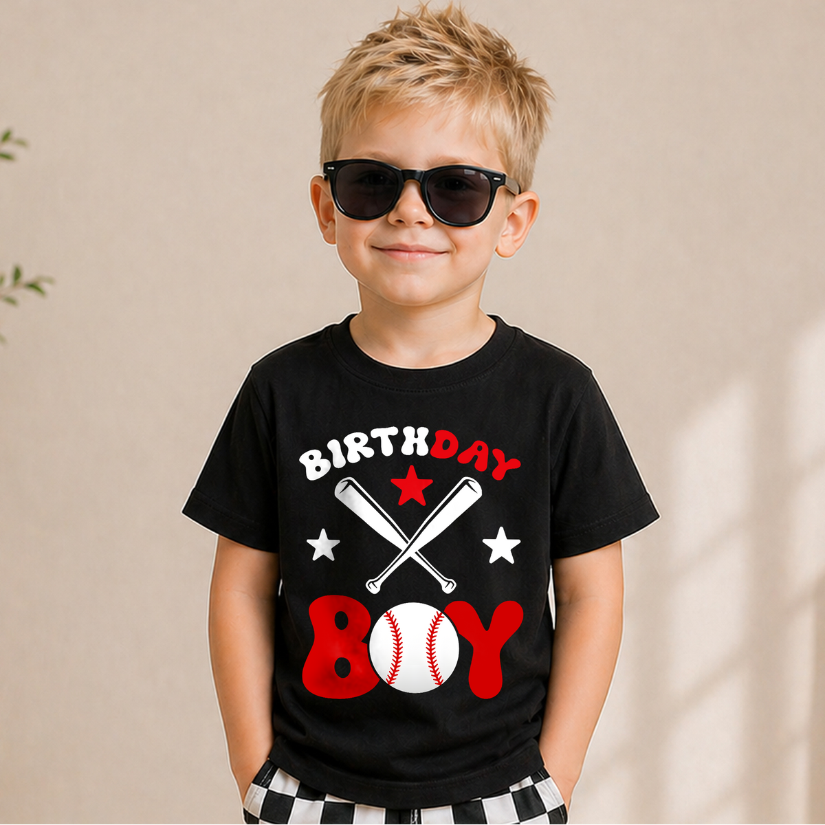 Boys Custom Baseball 2nd Birthday Shirt Boy, Little Slugger — product view 6