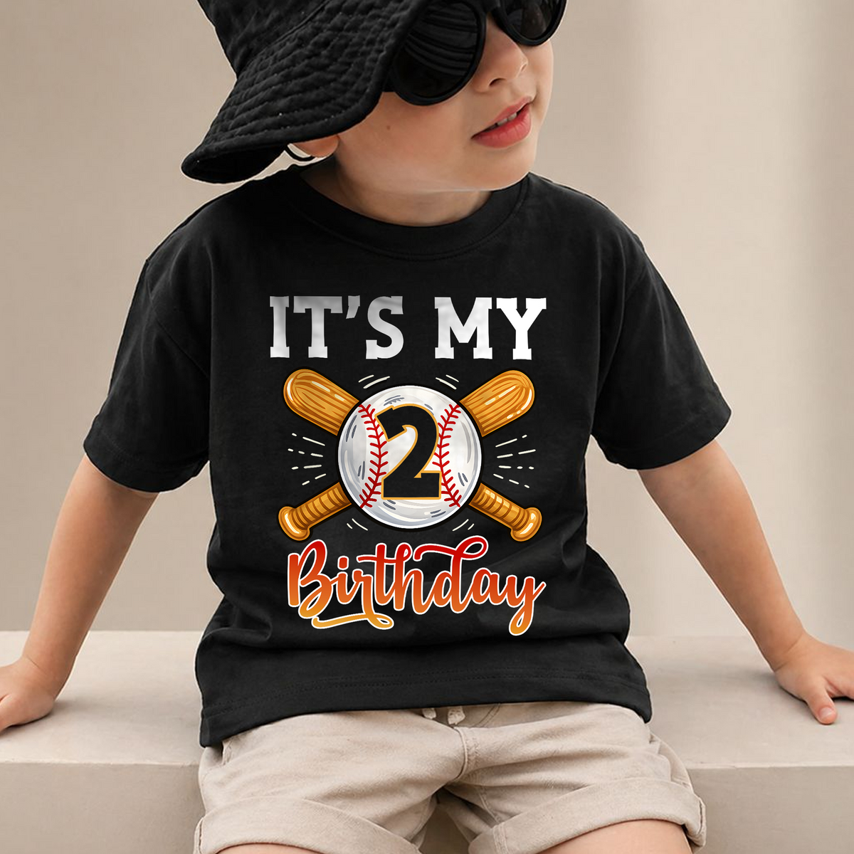 Boys Personalized Baseball 2nd Birthday Shirt Boy, Custom Name — product view 2