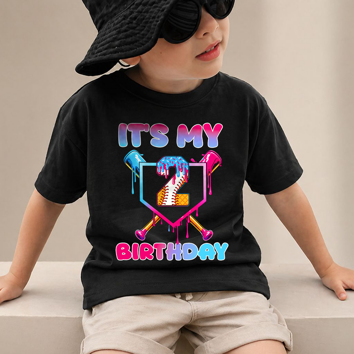 Personalized Little Slugger Birthday Shirt for Boys, Baseball 2nd — product view 2