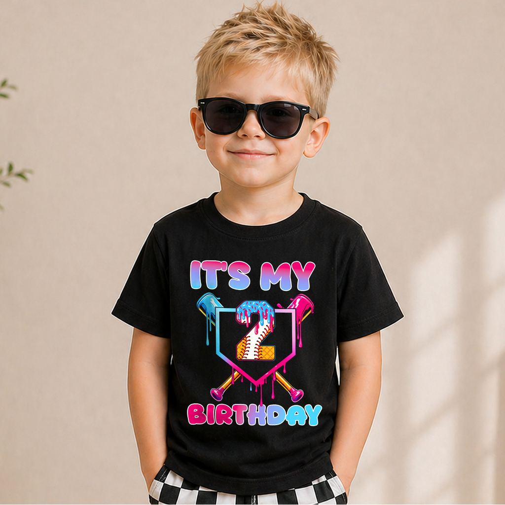 Personalized Little Slugger Birthday Shirt for Boys, Baseball 2nd — product view 6