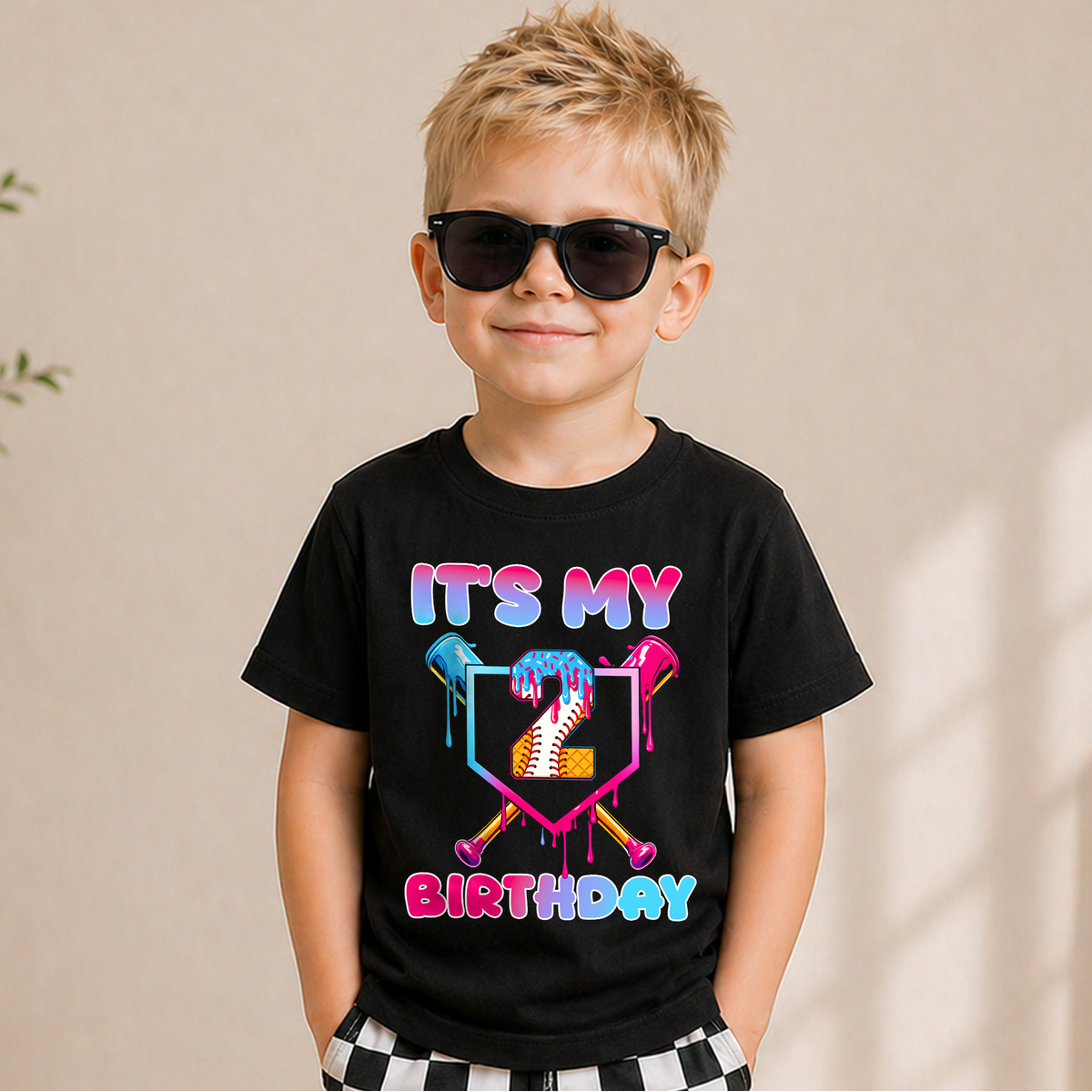 Personalized Little Slugger Birthday Shirt for Boys, Baseball 2nd — product view 6