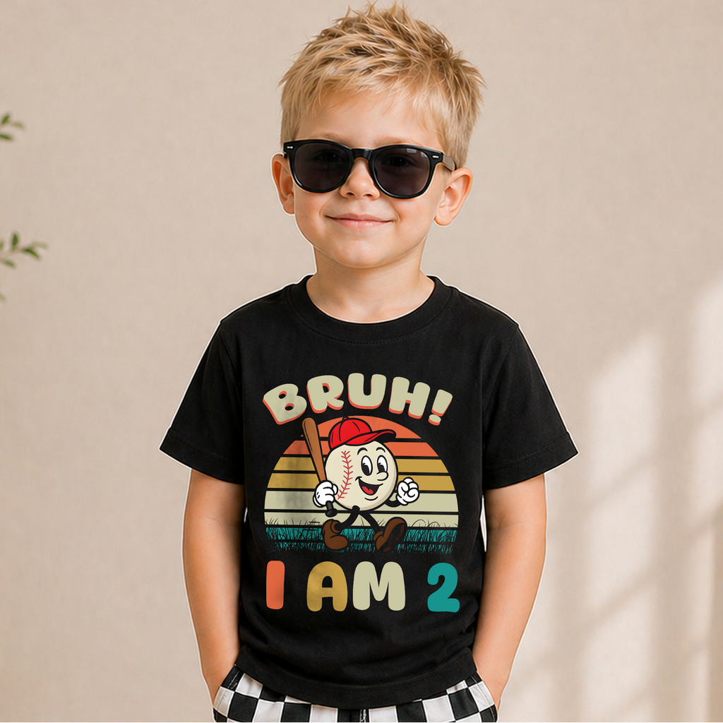 Custom Name Little Slugger Birthday Shirt for Boys, Baseball 2nd — product view 6