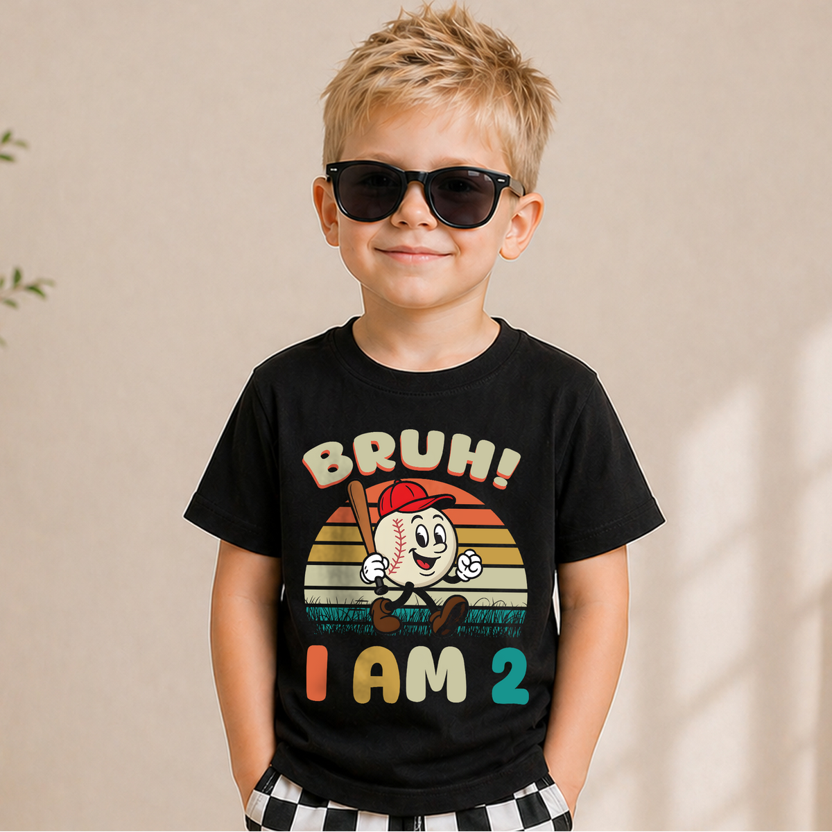 Custom Name Little Slugger Birthday Shirt for Boys, Baseball 2nd — product view 6