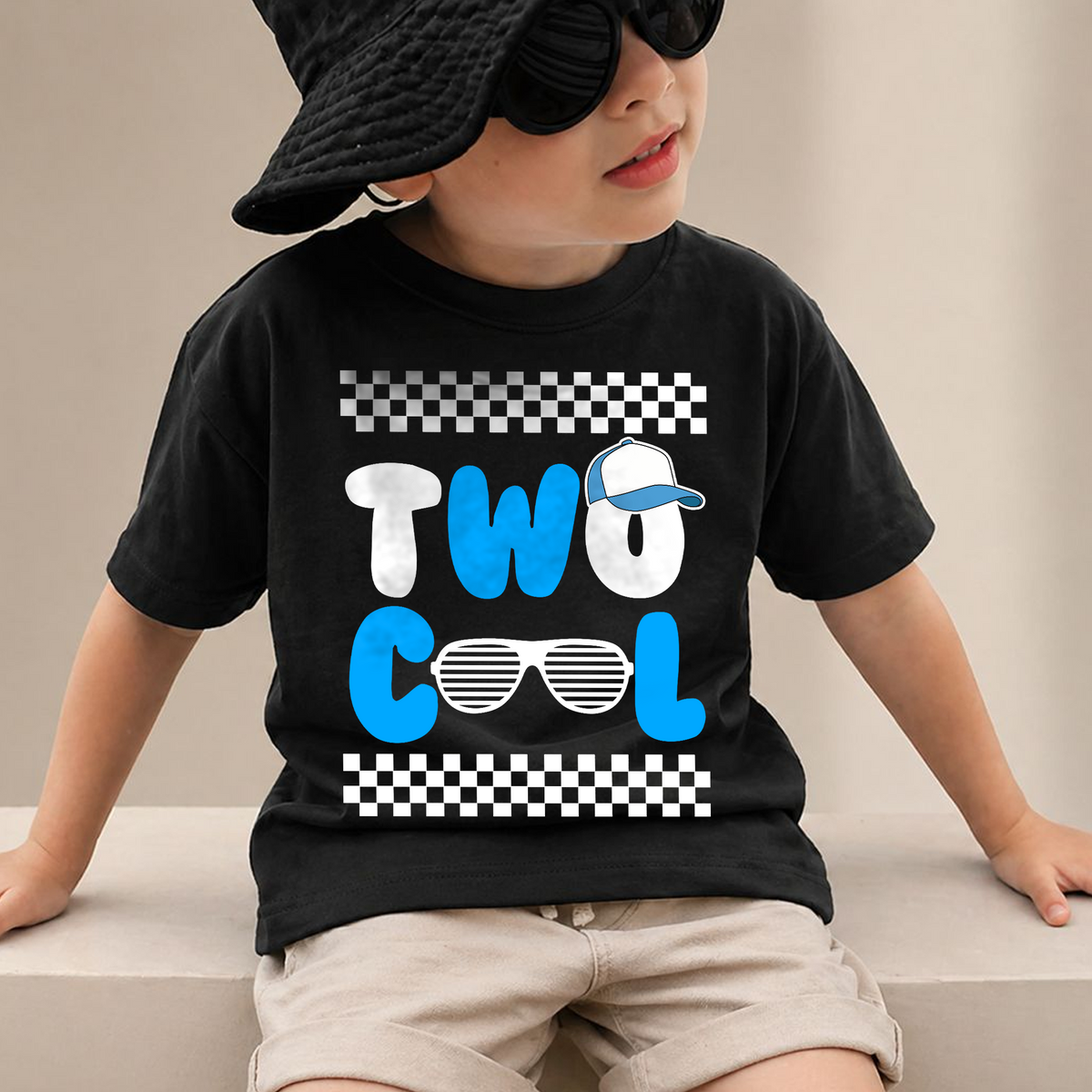 Boys Personalized Cool Kid 2nd Birthday Shirt Boy, TWO COOL — product view 2