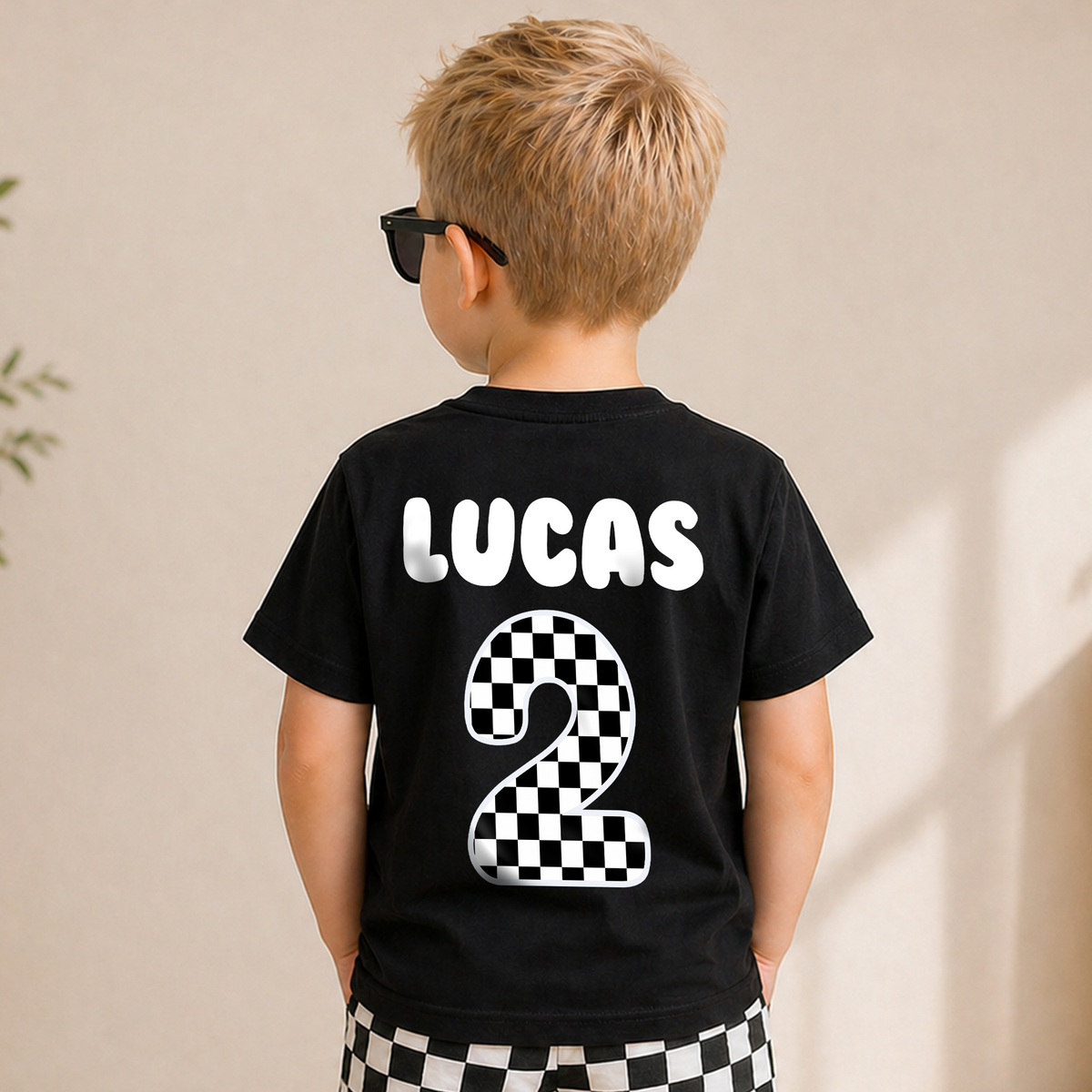 Boys Personalized Cool Kid 2nd Birthday Shirt Boy, TWO COOL — product view 6