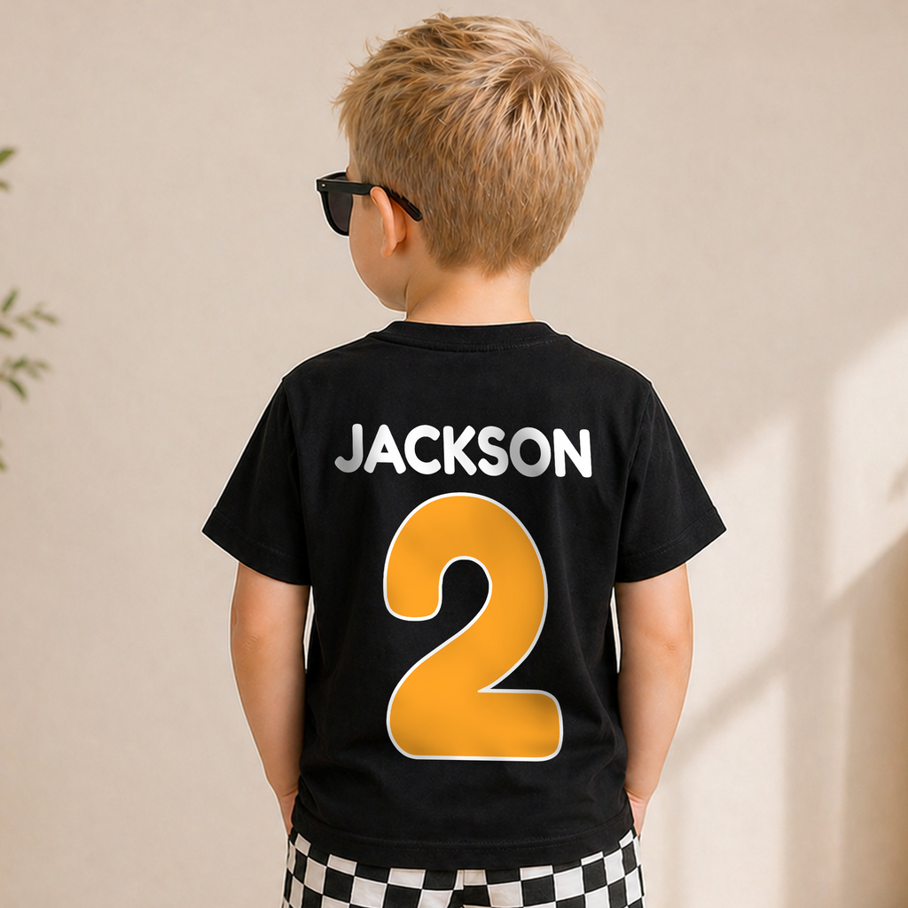 Boys Custom Construction Truck 2nd Birthday Shirt Boy, Digging It — product view 6