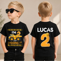 Toddler Personalized Construction Truck 2nd Birthday Shirt Boy — product view 1