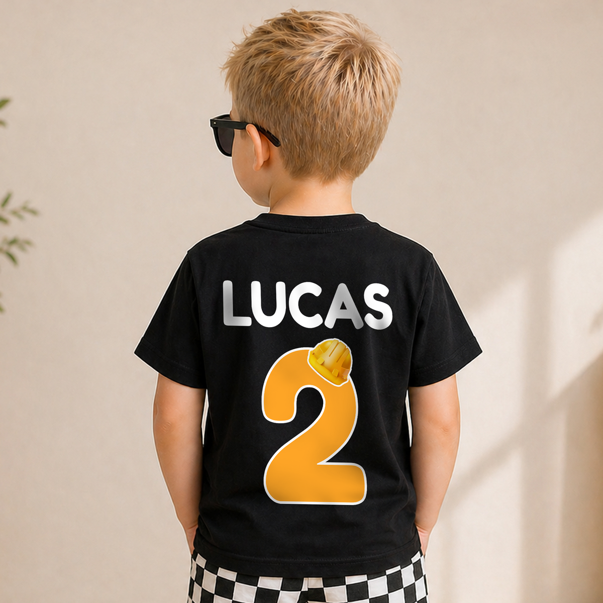 Toddler Personalized Construction Truck 2nd Birthday Shirt Boy — product view 6