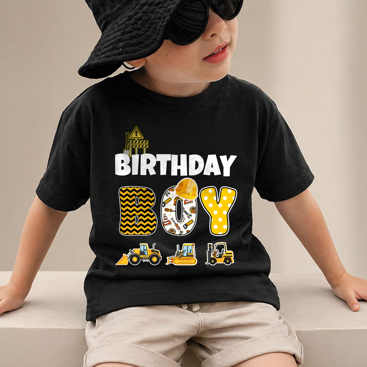 Boys Personalized Construction Truck 2nd Birthday Shirt Boy — product view 2