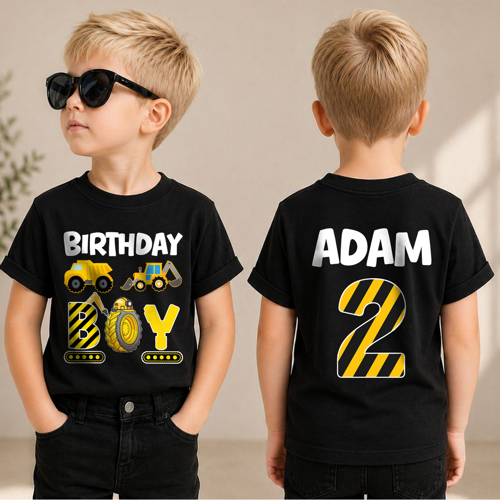 Personalized I'm 2 and Digging It Birthday Shirt, Construction Truck — product view 1