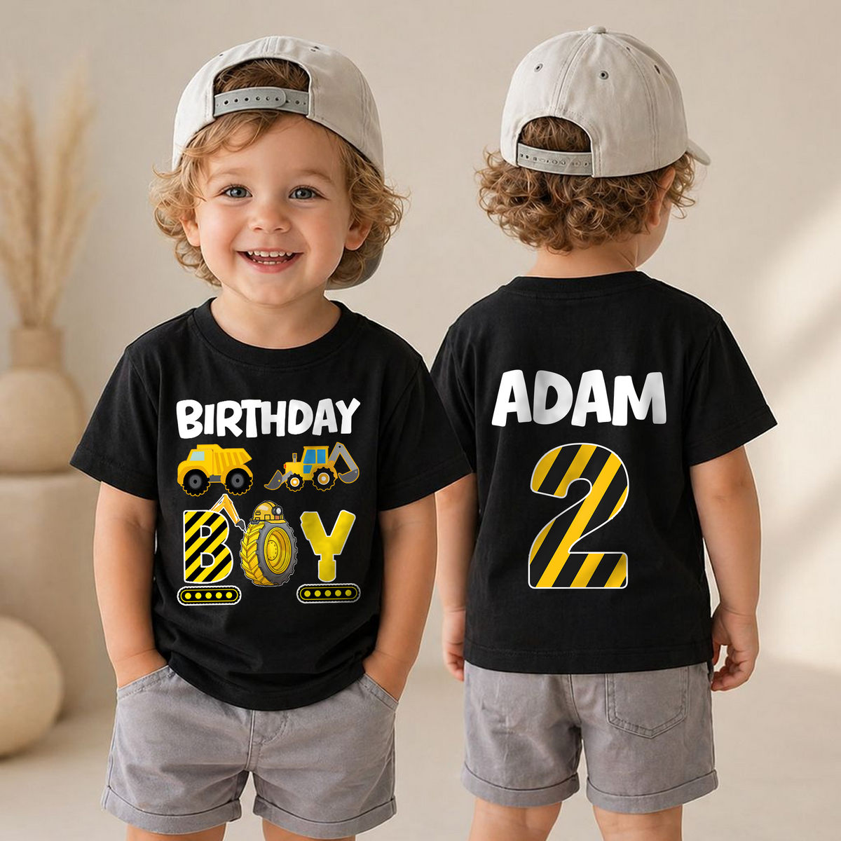 Personalized I'm 2 and Digging It Birthday Shirt, Construction Truck — product view 4