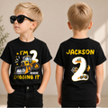 Custom I'm 2 and Digging It Birthday Shirt, Construction Truck — product view 1